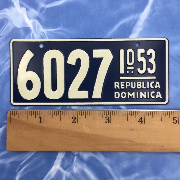 Vintage Dominican Republic License Plate Bicycle Metal Mini - Picture 4 of 8